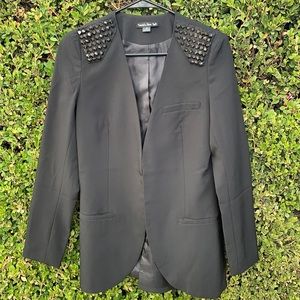 Black blazer with stud detailing on shoulders